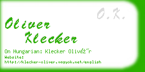oliver klecker business card